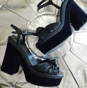 Zara Black Velvet Platforms